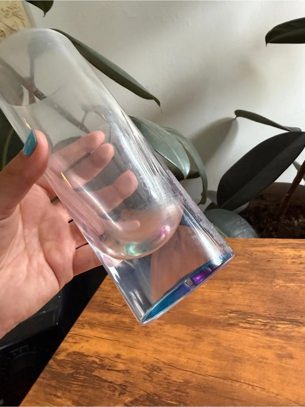 Iridescent Tall Glass Tumbler - Purple/Blue Hues hard plastic